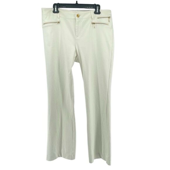 INC International Concepts Women’s White Rayon Zipper Accent Wide Leg Pants 14 - Picture 1 of 16